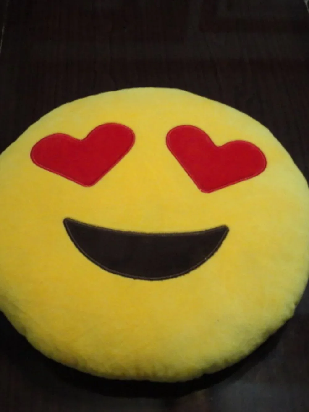 Yellow Heart Shaped Emoji Pillow